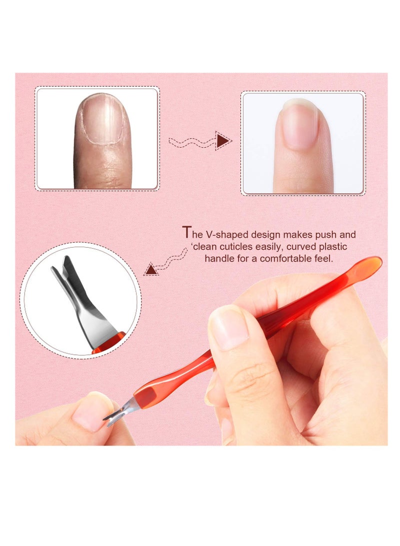 SYOSI Nail Cuticle Knife, 30 Pieces Cuticle Trimmer Remover, Pusher Stainless Steel Dead Skin Callus Removal Fork, with Plastic Handle 4 Inch Nail Art Tool Nail Cleaner Tool for Fingernail and Toenail  - Image 5