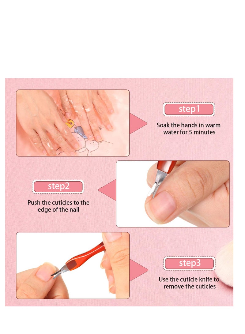 SYOSI Nail Cuticle Knife, 30 Pieces Cuticle Trimmer Remover, Pusher Stainless Steel Dead Skin Callus Removal Fork, with Plastic Handle 4 Inch Nail Art Tool Nail Cleaner Tool for Fingernail and Toenail  - Image 4