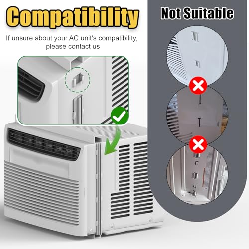 Powrocket Window AC Side Panel with Frame Set,Air Conditioner Accordion Filler Curtain Replacement Kit,Fits Most 5000 BTU Window Air Conditioner Units,White - Image 4