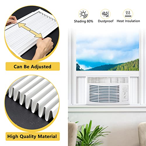 Powrocket Window AC Side Panel with Frame Set,Air Conditioner Accordion Filler Curtain Replacement Kit,Fits Most 5000 BTU Window Air Conditioner Units,White - Image 5