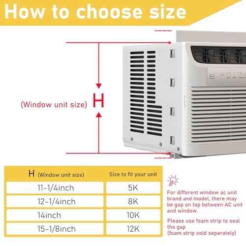 Powrocket Window AC Side Panel with Frame Set,Air Conditioner Accordion Filler Curtain Replacement Kit,Fits Most 5000 BTU Window Air Conditioner Units,White - Image 3