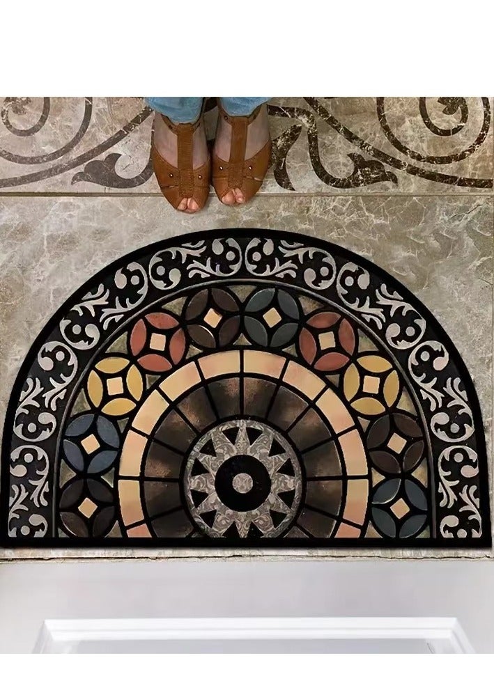 Half circular Door Mat Welcome Mat Front Door Mat Outdoor for Home Entrance Outdoor Mat for Outside Entry Way Doormat Entry Rugs - Image 1