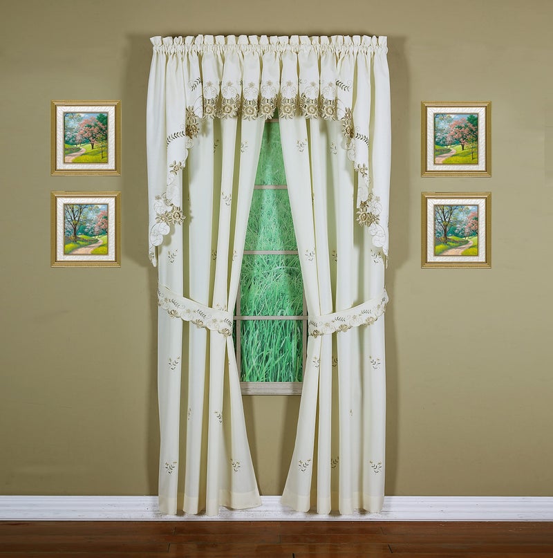 Today's Curtain Verona Reverse Embroidery Valance, 14", Ecru/Antique, 60" W X 14" L - Image 5