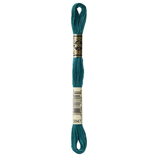 DMC 117-3847 Mouline Stranded Cotton Six Strand Embroidery Floss Thread, Dark Teal Green, 8.7-Yard - Image 2