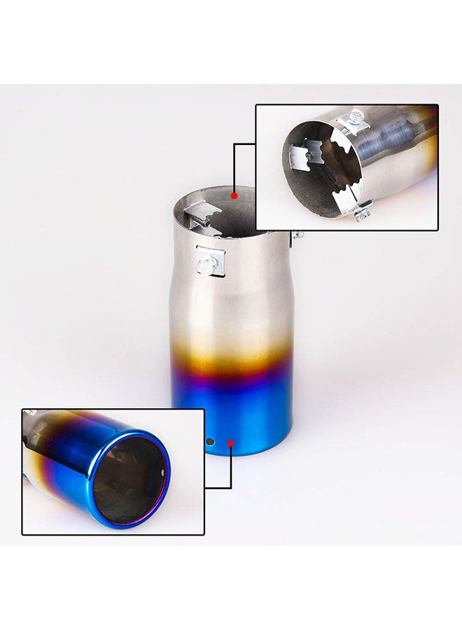 Loquat Chrome Car Stainless Steel Chrome Round Exhaust Tail Muffler Tip Pipe - Image 3