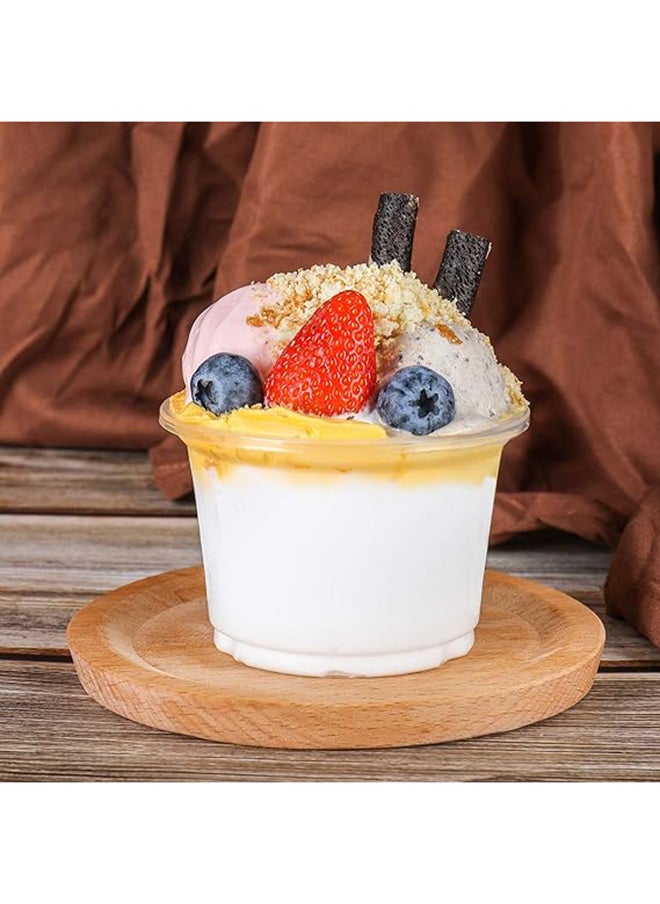 Generic - 100 Set 8 Oz Parfait Cups With Flat Lids Ice Cream Cups Food - Image 1