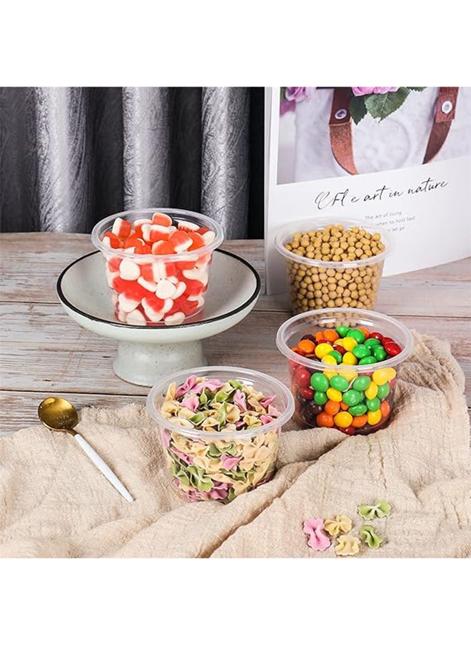 Generic - 100 Set 8 Oz Parfait Cups With Flat Lids Ice Cream Cups Food - Image 1