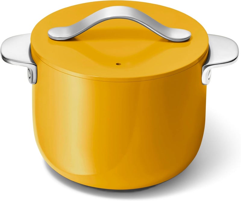 Caraway Petite Cooker - 2 Qt Ceramic Coated Pot - Free From Forever Chemicals - Perfect for Rice, Grains, or Sauces - Marigold - Image 1