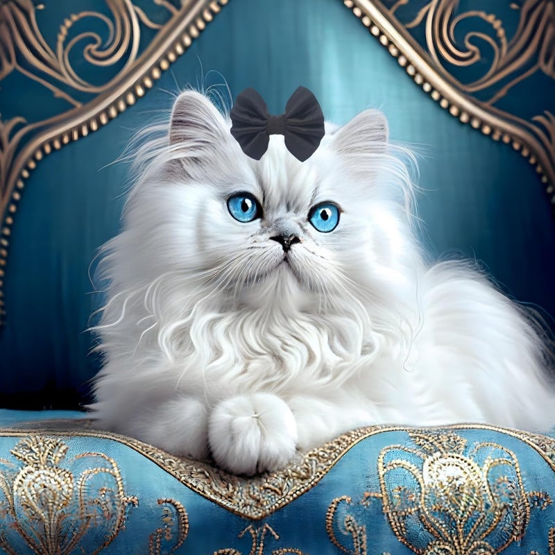 Sage Square Cute Pet Hair Bow Clip | Handmade for Dogs & Cats | Stylish Topknot & Grooming Accessory | Fancy Look for Weddings, Festivals & Celebrations | Great Gift Idea (Black) - Image 4