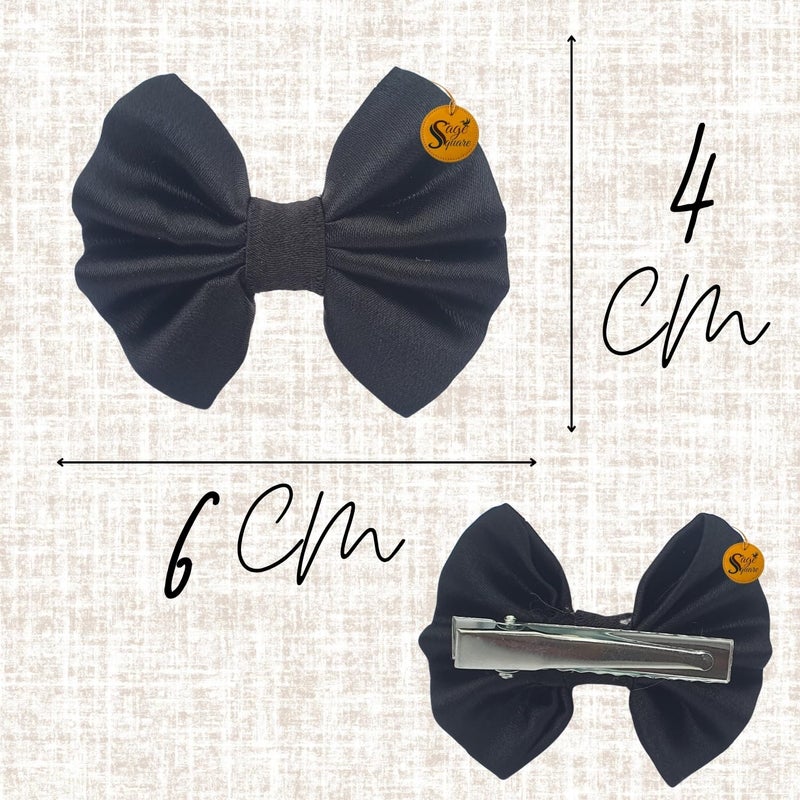 Sage Square Cute Pet Hair Bow Clip | Handmade for Dogs & Cats | Stylish Topknot & Grooming Accessory | Fancy Look for Weddings, Festivals & Celebrations | Great Gift Idea (Black) - Image 3