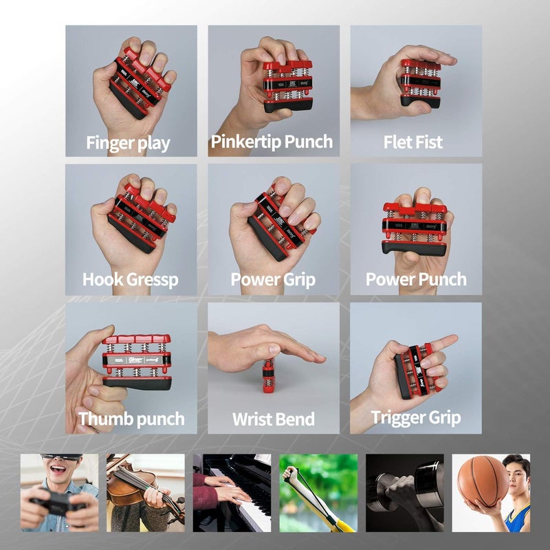 GM2 Grip Exerciser, Hand Exerciser, Finger Exerciser. 9lb(Black) 7lb(Red) 5lb(Blue) - Image 5