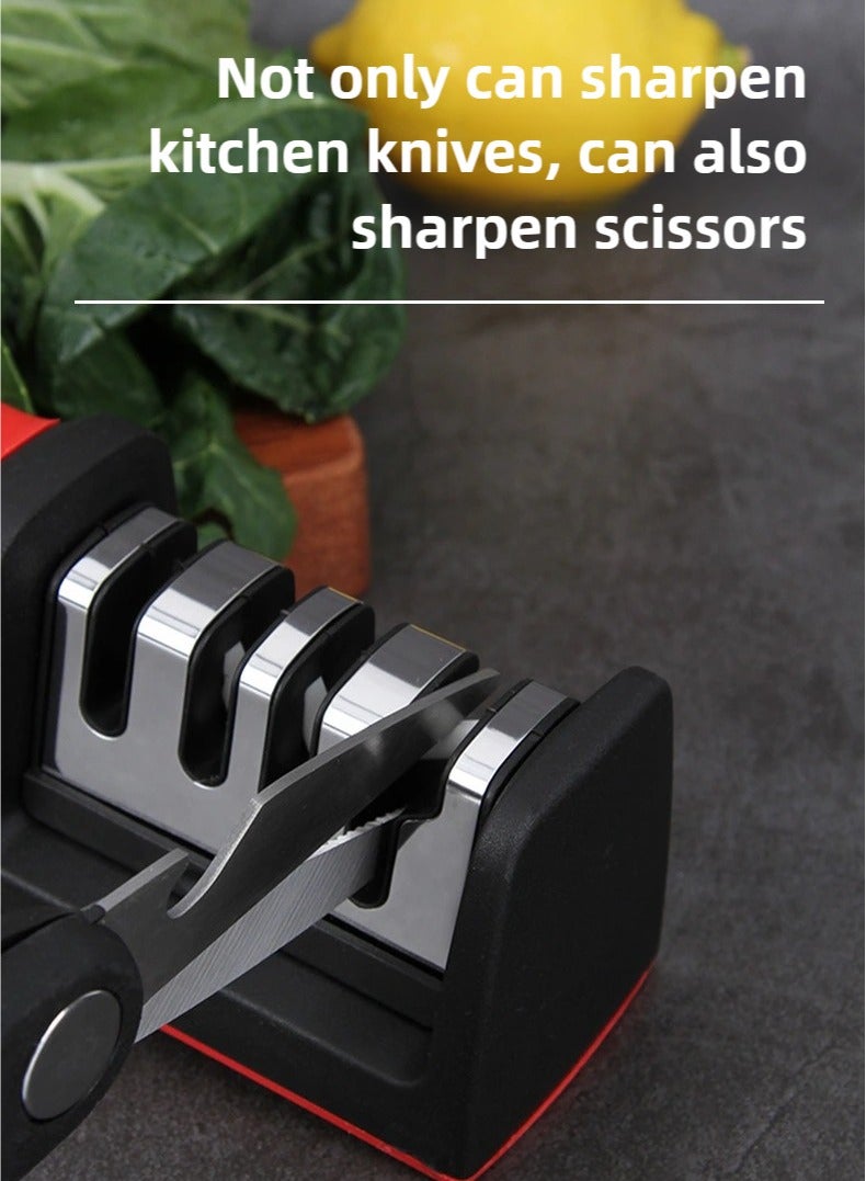 ZEPONOVA Knife Sharpener Knife Sharpening Stone Handheld Whetstone Including Straight Serrated Blades and Scissors - Image 5
