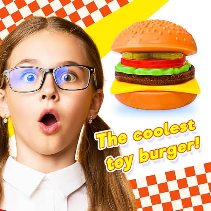 Ja-Ru Foodie Fusion Play Burger Deluxe Squishy Toy (2 Pack) Smushy Make Your own Patty. Squish Grilled Food Toys for Kids, Teen, & Adult. Stretchy Therapy Stress Relief Fidget Party Favor. 6723-2 - Image 3