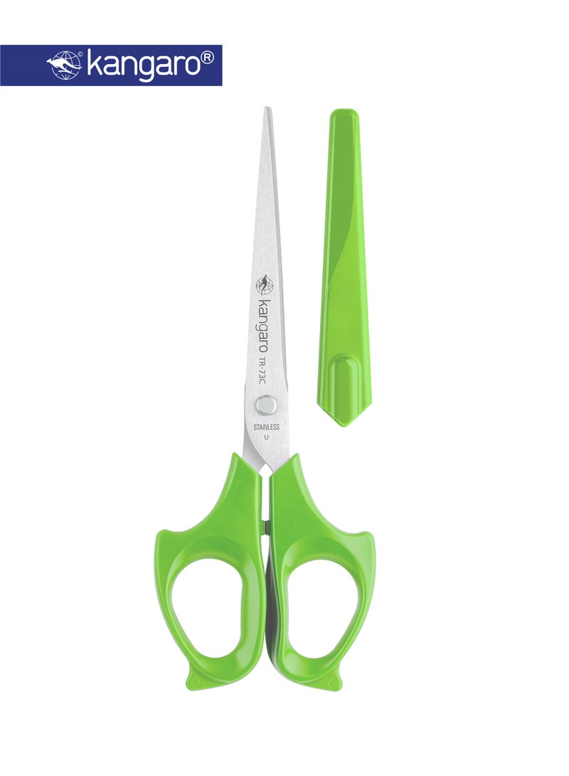 Kangaro Stainless Steel Scissors 7 Inch with Safety Cap for Home & Office - Image 1