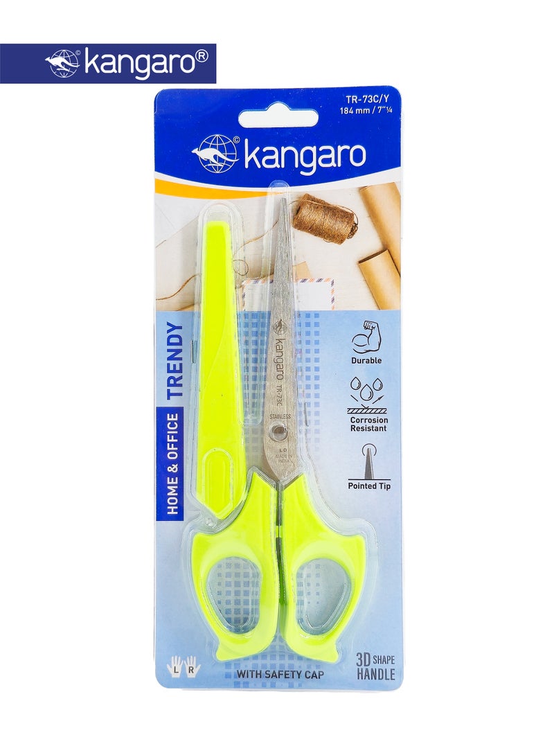 Kangaro Stainless Steel Scissors 7 Inch with Safety Cap for Home & Office - Image 2