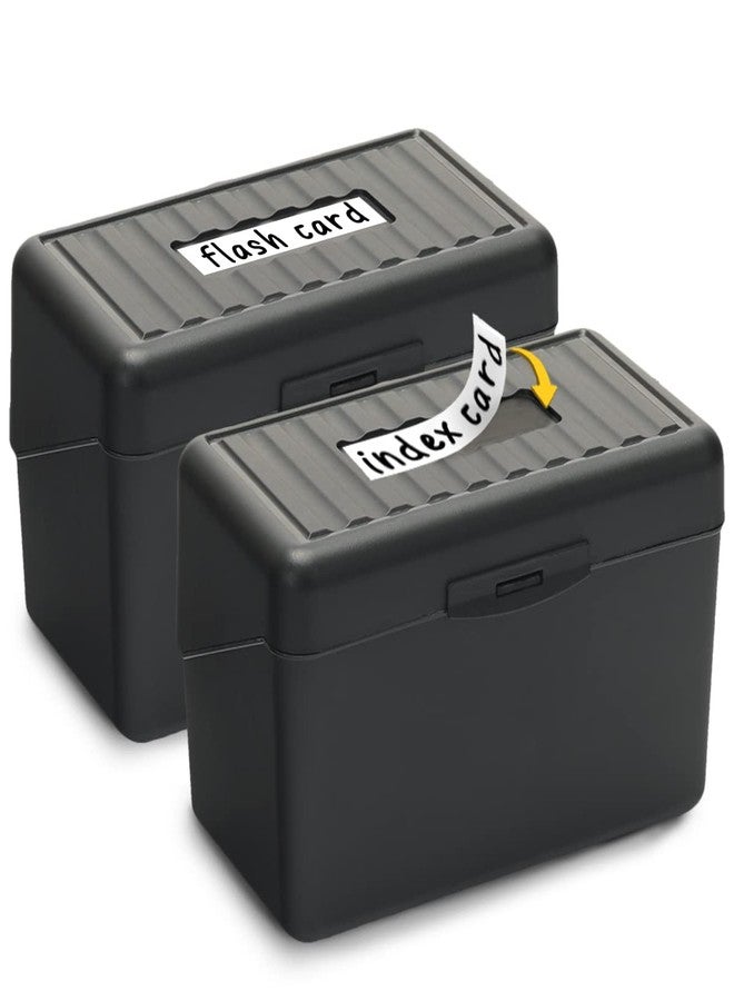 H4D Index Card Holder 3x5, Index Card Box Organizer Case, 3x5 Flash Note Card Holder, 2 Packs (Black) - Image 1