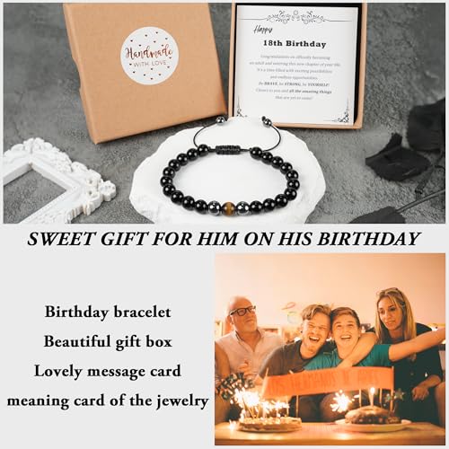 Sereney Happy 18th Birthday Gifts for Boys as 18th Birthday Decorations for Boys,Triple Protection ID Bracelet as Cool Gifts for 18 Year Old Boy Birthday Gifts for Him Son Male Grandson Friend Nephew - Image 3