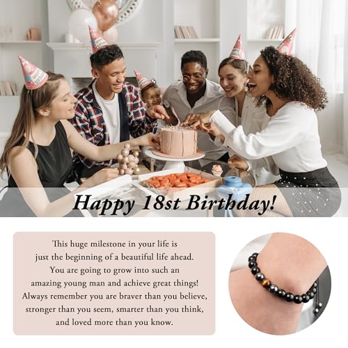 Sereney Happy 18th Birthday Gifts for Boys as 18th Birthday Decorations for Boys,Triple Protection ID Bracelet as Cool Gifts for 18 Year Old Boy Birthday Gifts for Him Son Male Grandson Friend Nephew - Image 2