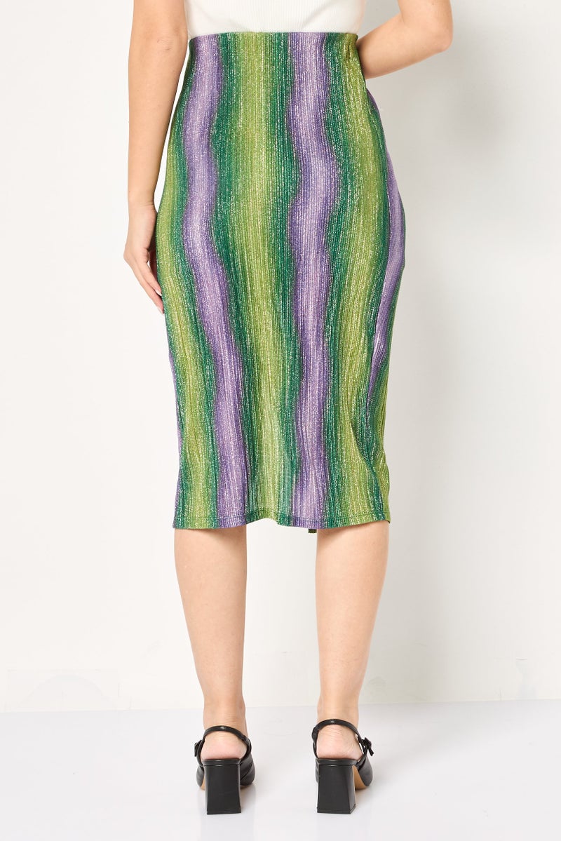 promod تنورة ميدي معدنية للنساء، متعددة الألوان - Image 3