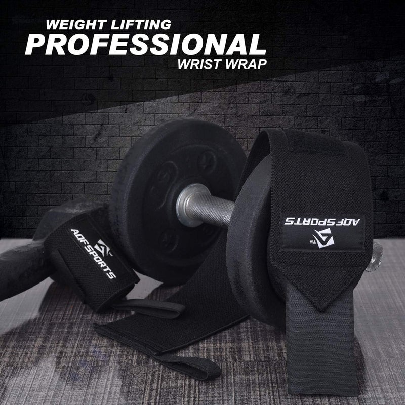 AQF Wrist Wraps for Weightlifting - USPA & IPL Approved 18" Gym Wrist Support with Thumb Loop - Heavy Duty Lifting Wrist Straps for Fitness, Workout, Powerlifting, & Bodybuilding (Pair) - Image 4