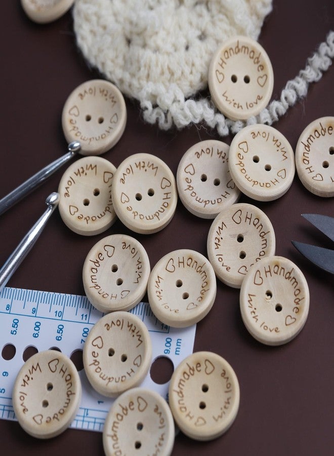 MASONEE 100pcs 3/4inch Handmade Wood Buttons for Crafting & Sewing - Round Shaped, 2 Holes, 20mm - Image 4