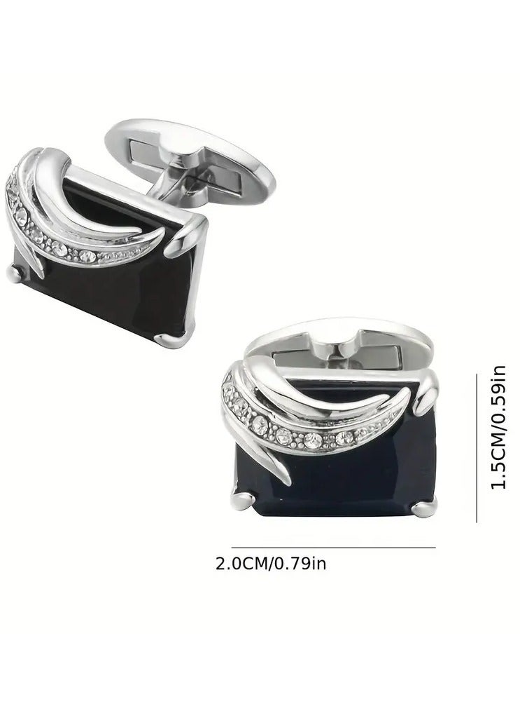 Goolsky Elegant Men's Black Cufflinks - Stylish Accessories for Business Suit Shirts, Formal Events, and Weddings - Premium Quality, Durable, and Easy to Use  - Image 3