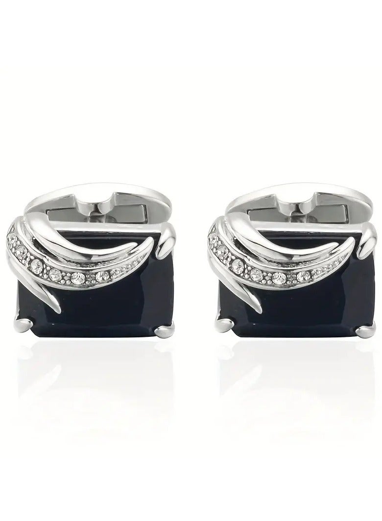 Goolsky Elegant Men's Black Cufflinks - Stylish Accessories for Business Suit Shirts, Formal Events, and Weddings - Premium Quality, Durable, and Easy to Use  - Image 4