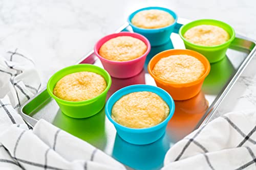 Bakerpan Silicone Jumbo Muffin Cups For Baking, Smooth Large Air Fryer Muffin Cups, 3 1/2 Inch Muffin Baking Cups, Jumbo Cupcake Liners - Set of 6 - Image 5