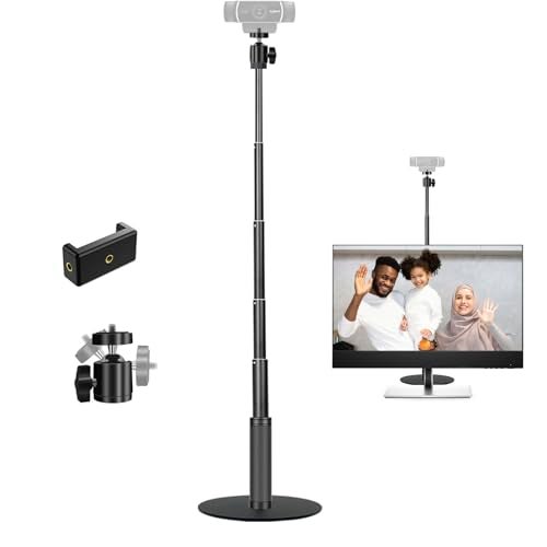 JCWINY Webcam Stand, 28 Inch Web Cam Stand for Desk, Adjustable Webcam Mount Camera Stand for Logitech Webcam C922 C930e C920S C920 C615 C960 C920x BRIO 4K NexiGo N60 and Others - Image 1
