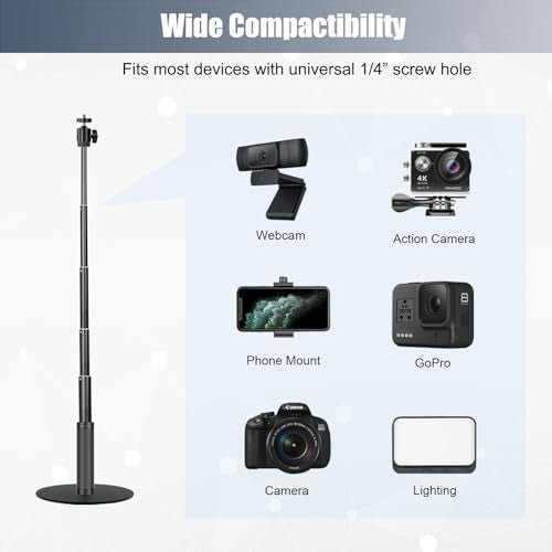 JCWINY Webcam Stand, 28 Inch Web Cam Stand for Desk, Adjustable Webcam Mount Camera Stand for Logitech Webcam C922 C930e C920S C920 C615 C960 C920x BRIO 4K NexiGo N60 and Others - Image 5