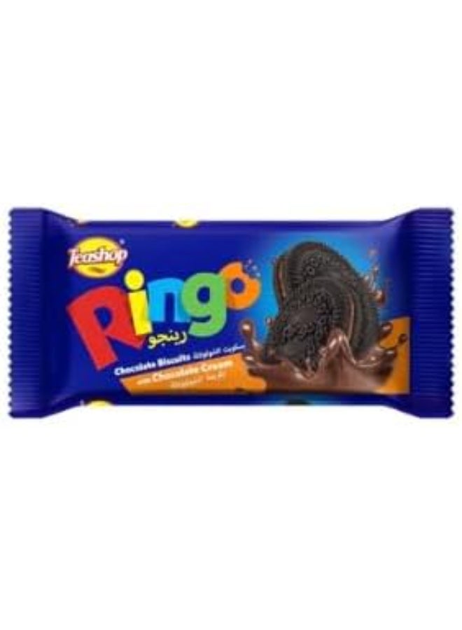 Teashop Ringo Chocolate Sandwich Biscuits, Rich Cream Filled, Pack of 6 x 38g - Image 1