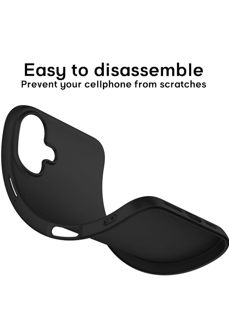 Raxoom "iPhone 16 Case â€“ Ultra-Thin Matte Cover with Upgraded Camera Lens & Screen Protectors, Slim Shockproof Anti-Scratch Soft Touch Case (Black)" - Image 5