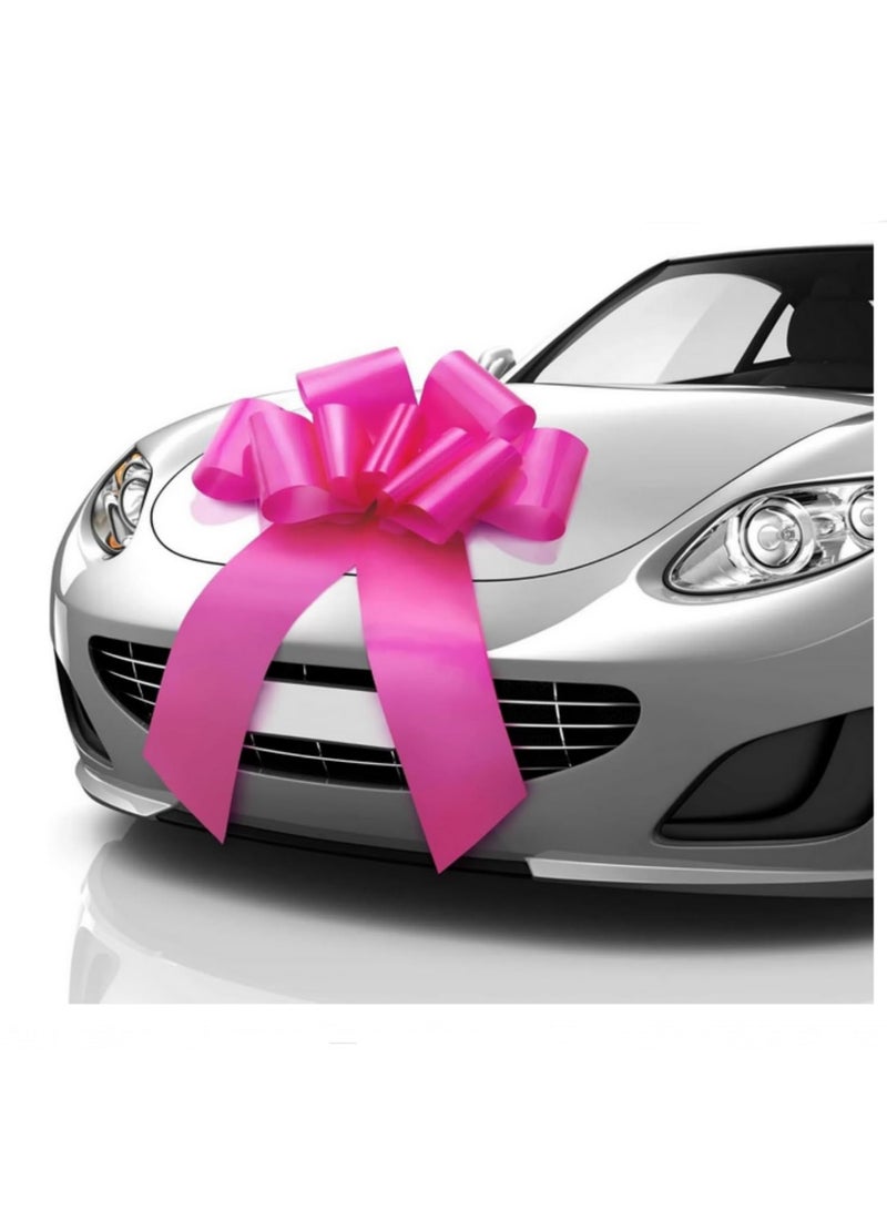1 قطعة 30 بوصة ربطة سيارة عملاقة، ربطة هدايا كبيرة لتغليف الهدايا لعيد الميلاد والزفاف والذكرى السنوية، زينة شريط ضخم للسيارات والاحتفالات باللون الوردي - Image 1