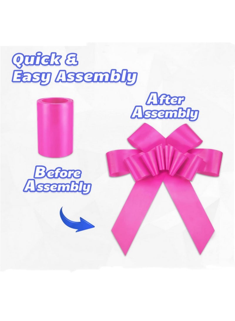 1 قطعة 30 بوصة ربطة سيارة عملاقة، ربطة هدايا كبيرة لتغليف الهدايا لعيد الميلاد والزفاف والذكرى السنوية، زينة شريط ضخم للسيارات والاحتفالات باللون الوردي - Image 5