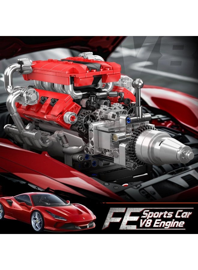 Mould King 10204 V8 Engine Model That Works - Build Your Own V8 Engine Toy, 8-Cylinder Petrol Car Engine Replica Model Building Kit for Adult (750 PCS) - Image 2