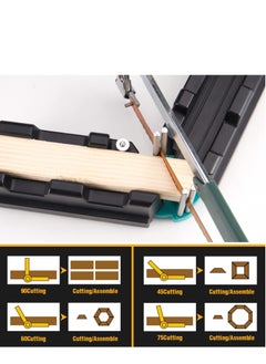 SYOSI 2 in 1 Mitre Measuring Cutting Tool Measuring and Sawing Mitre Angles Cutting Tool Precise Miter Saw Protractor 85-180° Bevels Cutting Tool Miter Gauge Woodworking Tool  - Image 3