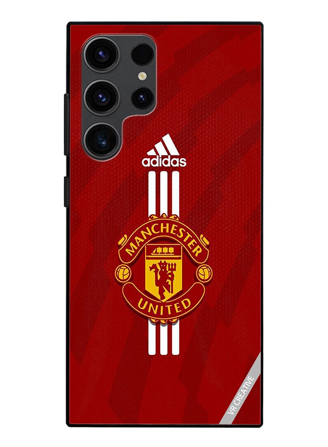 VR CREATIVE غطاء حماية لهاتف سامسونج جالكسي S24 ألترا تصميم مان يونايتد متعدد الألوان - Image 1