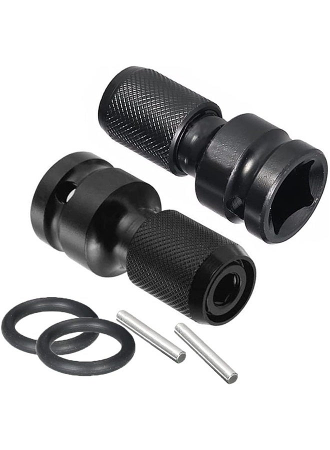 2PCS 1/2 inch Square Drive to 1/4 inch Hex Female Socket Adapter Converter Chuck Adaptor for Air and Electric Impact Wrench - Image 1