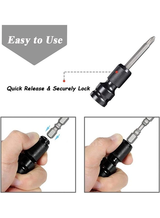 2PCS 1/2 inch Square Drive to 1/4 inch Hex Female Socket Adapter Converter Chuck Adaptor for Air and Electric Impact Wrench - Image 3