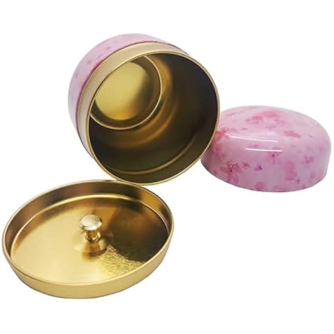 Khazna Metal Empty Tins Box Round Gift Candy Loose Tea Storage Organizer Flower Tinplate Containers Mini Reusable For Wedding Party Favor Gifts For Tea Coffee Herb Candy Chocolate Sugar Spices 4 Pcs - Image 5