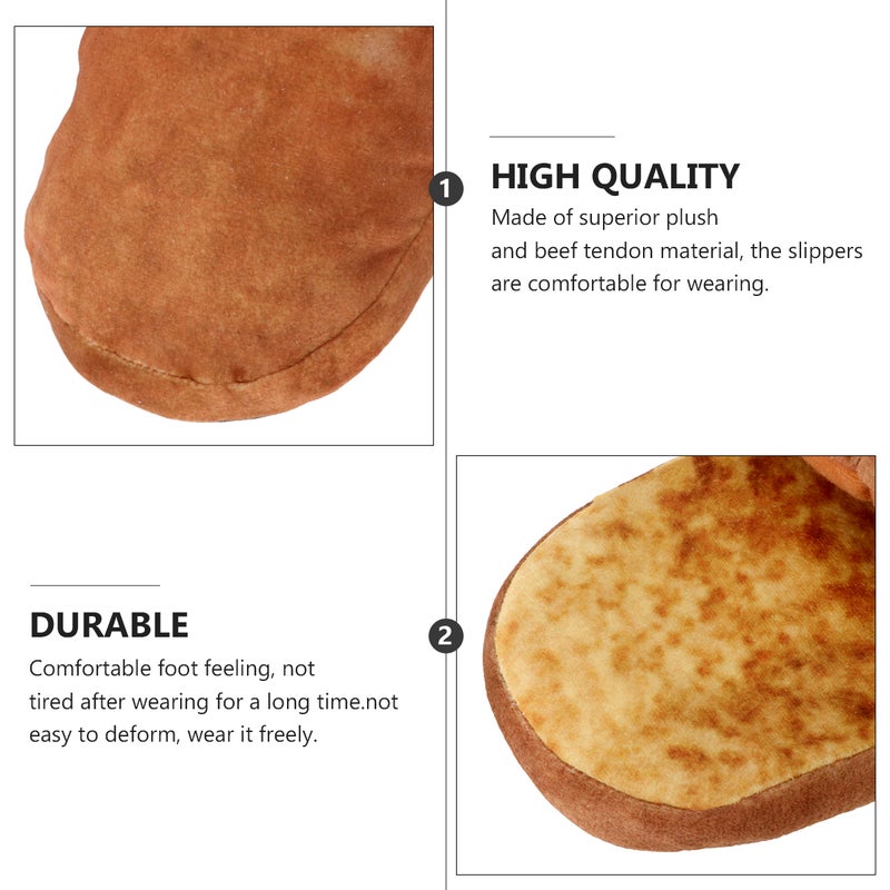1 Pair Winter Slippers Non- Slippers Bread Slippers Sponge Shoes for Home - Image 4