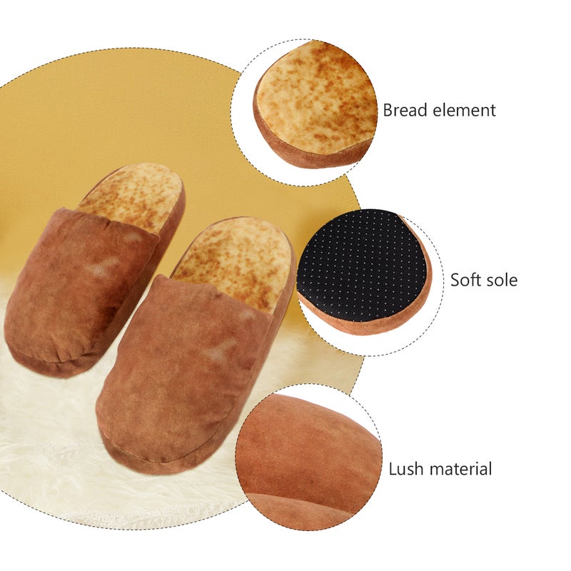 1 Pair Winter Slippers Non- Slippers Bread Slippers Sponge Shoes for Home - Image 2