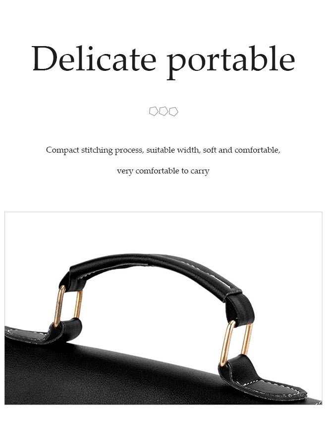 DUNISO Women's crossbody bag,PU leather handbag bag，fashion shoulder bag，handbag with three pockets inside，with adjustable shoulder strap,suitable for shopping, dating, travel and work，black - Image 4