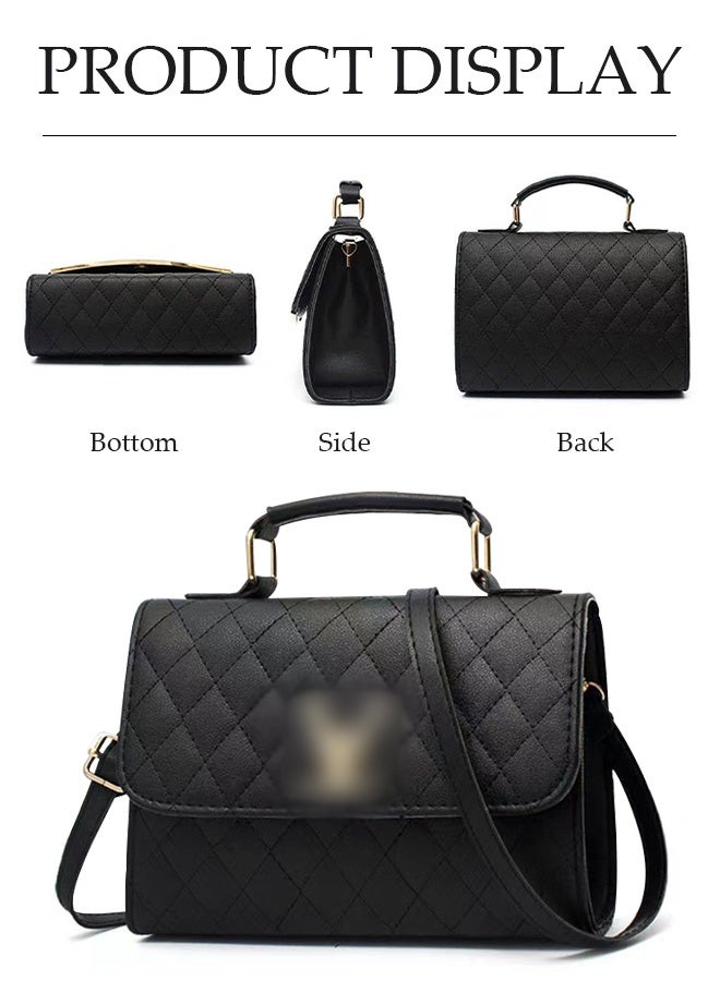 DUNISO Women's crossbody bag,PU leather handbag bag，fashion shoulder bag，handbag with three pockets inside，with adjustable shoulder strap,suitable for shopping, dating, travel and work，black - Image 2