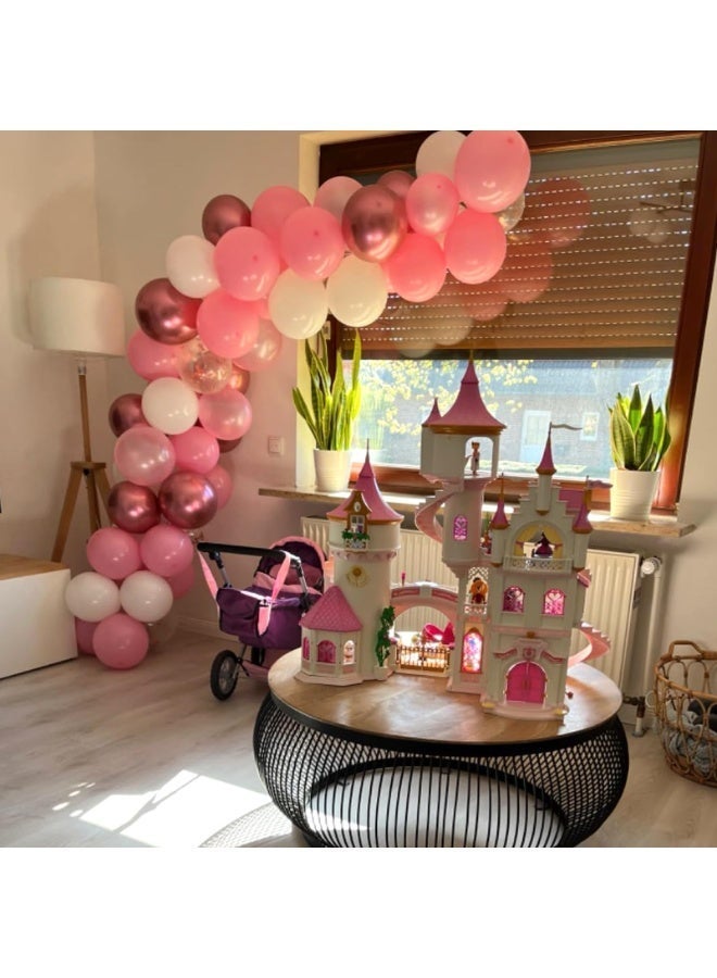 Roimylie Pink and White Balloon Set, 60 Pieces With Ribbons for Wedding, Birthday, Girls Baby Shower Decorations - Image 4