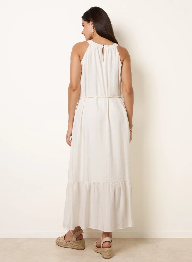 بلو فانيلا Halter Neck Embroidered Dress