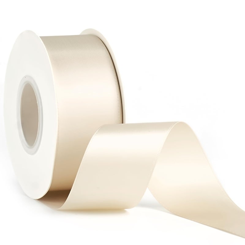 MAYREEL 15 Inch Champagne Satin Ribbon Light Gold Thick Double Faced for Crafts Bouquets Gift Wrapping Wedding Decor Hair Bows Party Favors 25 Yards
