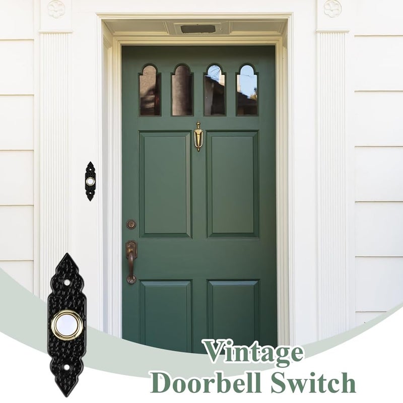 Vintage Style Wired Doorbell Button with Glow Classic Brass Finish Easy Home Installation - Image 4