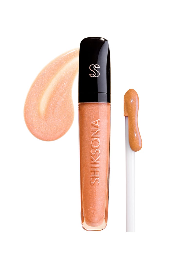 ShikSona ShikSona High Shine Lip Gloss | Hydrating, Vegan, Non-Sticky Lipgloss in a Timeless, Universal Color | Sassy Stunner (Sheer Peach with Pink Shimmer) 