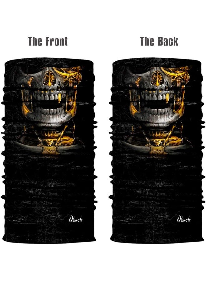 Obacle Skull Face Mask Half for Dust Wind UV Sun Protection Seamless 3D Tube Mask Bandana for Men Women Durable Thin Breathable Skeleton Mask Motorcycle Riding Bike Sports - Image 3